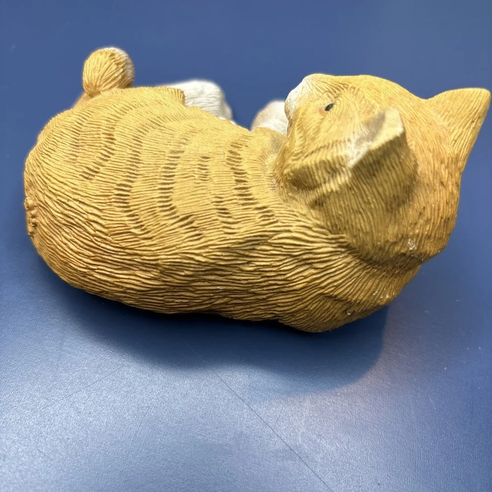 Vintage‎ 1982 Don James Orange Tabby Cat Figure Signed Figurine Vintage Decor